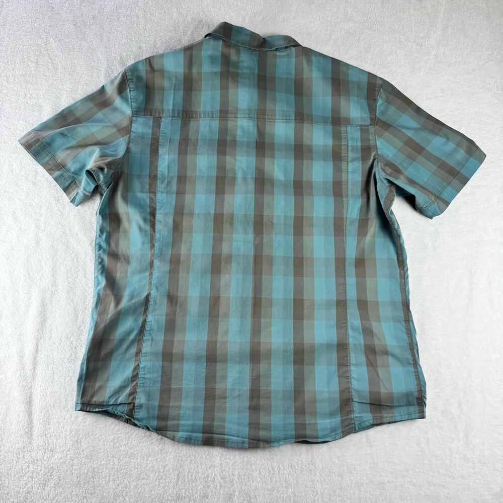 Arc’teryx Men’s Plaid Button Up Shirt Blue Gray Outdoor Hiking Short Sleeve - Picture 3 of 14